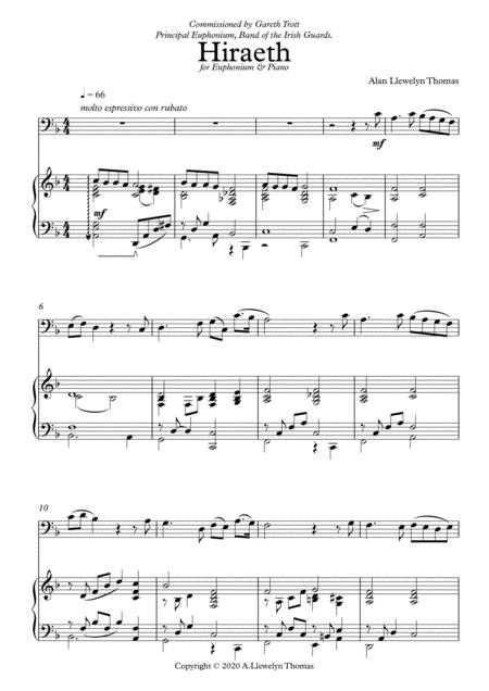 Hiraeth For Euphonium Solo With Piano Accompaniment Sheet Music