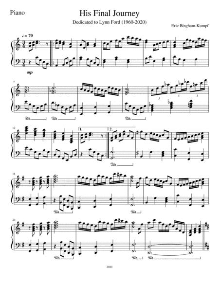 His Final Journey Sheet Music