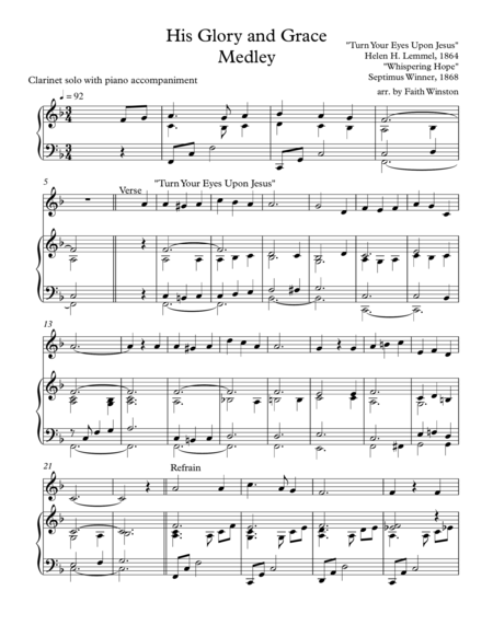 His Glory And Grace Medley Sheet Music