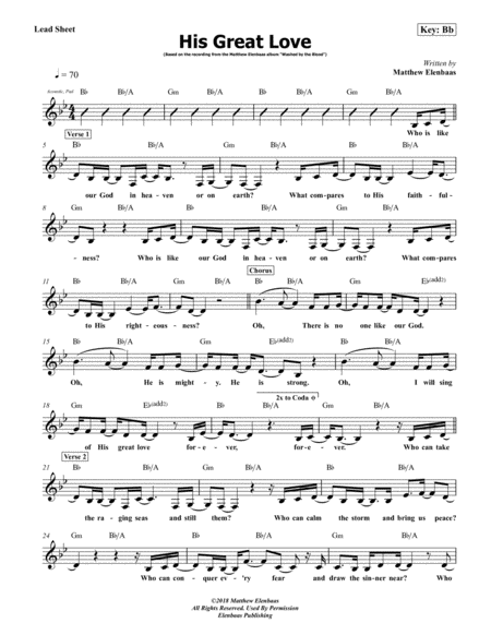 Free Sheet Music His Great Love