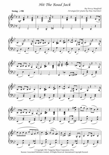 Free Sheet Music Hit The Road Jack For Piano With Solo Improvisation Part