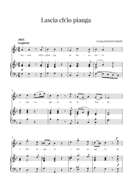 Free Sheet Music Hndel Lascia Ch Io Pianga