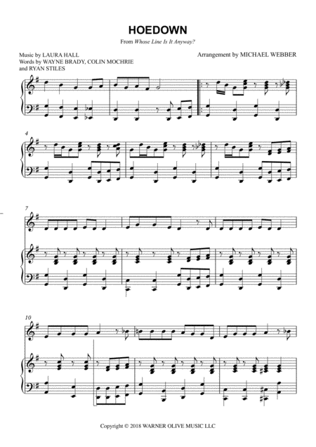 Hoedown From Whose Line Is It Anyway Sheet Music