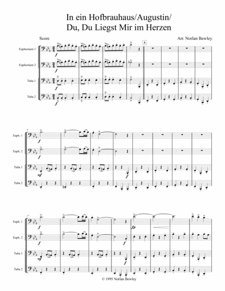 Free Sheet Music Hofbrau Haus Medley Tuba Euphonium Quartet