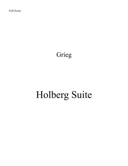 Holberg Suite Brass Quintet Sheet Music