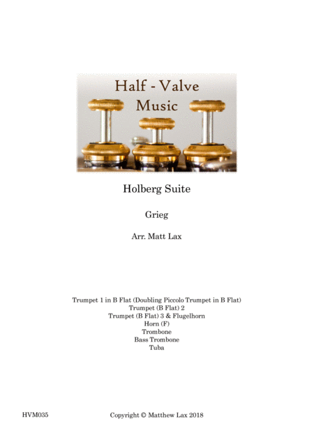 Holberg Suite Brass Septet Sheet Music