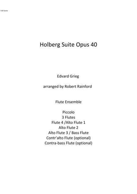 Holberg Suite Op 40 Sheet Music