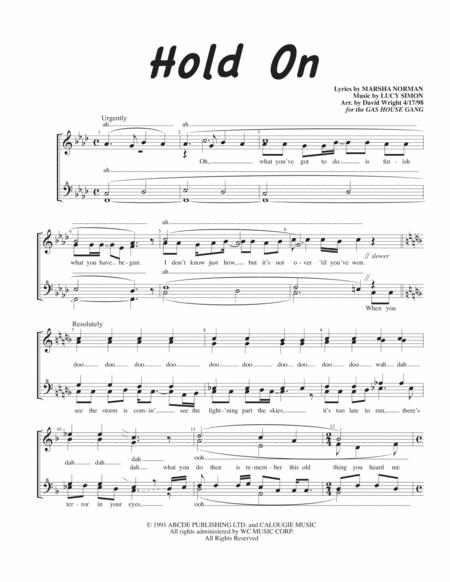 Hold On F Quartet Pricing Sheet Music