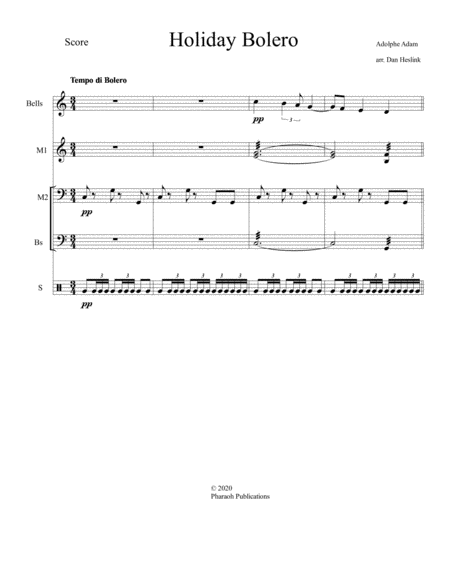 Holiday Bolero For Percussion Ensemble Sheet Music