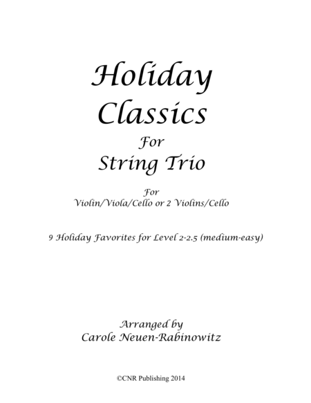 Free Sheet Music Holiday Classics For String Trio