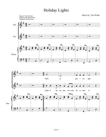 Free Sheet Music Holiday Lights