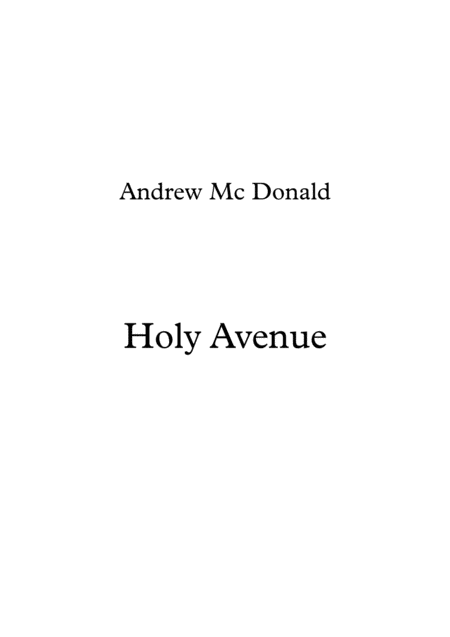 Free Sheet Music Holy Avenue