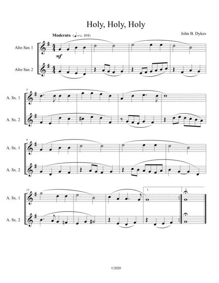 Holy Holy Holy Alto Sax Duet Or Bari Sax Duet Or Alto Bari Duet Sheet Music