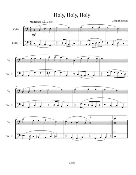 Holy Holy Holy Cello Duet Sheet Music