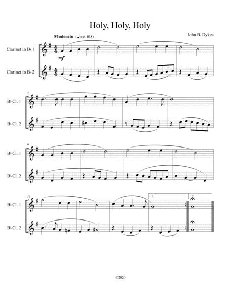 Holy Holy Holy Clarinet Duet Sheet Music