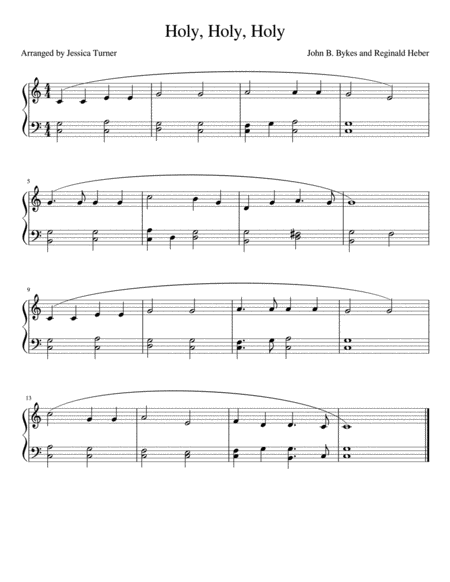 Holy Holy Holy Easy Piano Sheet Music