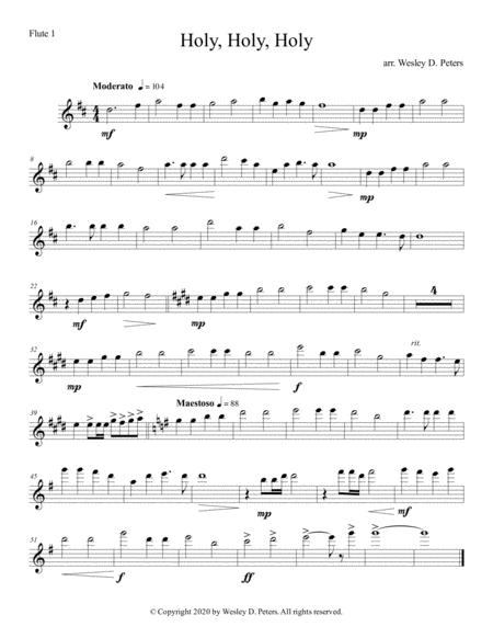 Holy Holy Holy Flute Quartet Sheet Music