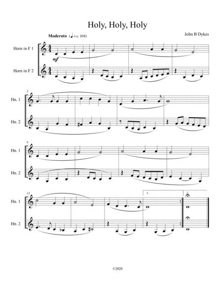 Holy Holy Holy French Horn Duet Sheet Music