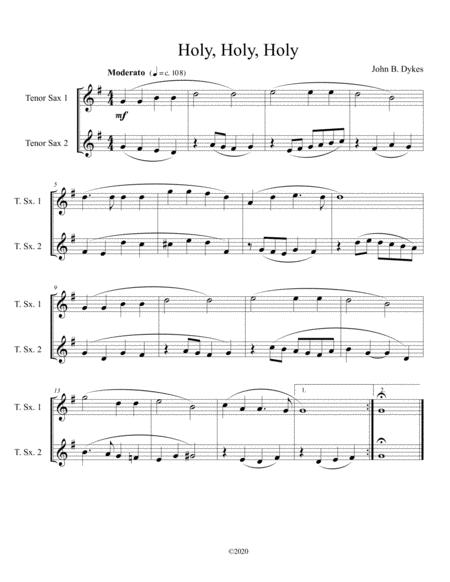 Free Sheet Music Holy Holy Holy Tenor Sax Duet Or Soprano Sax Duet Or Soprano Tenor Duet