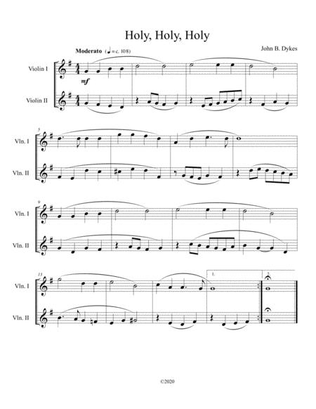 Holy Holy Holy Violin Duet Sheet Music