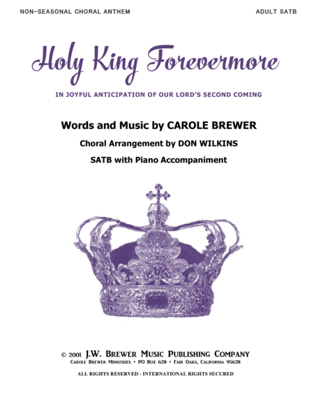 Holy King Forevermore Satb Choral Anthem Sheet Music