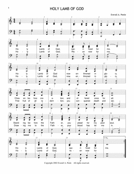 Holy Lamb Of God Sheet Music