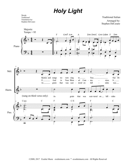 Holy Light Sheet Music