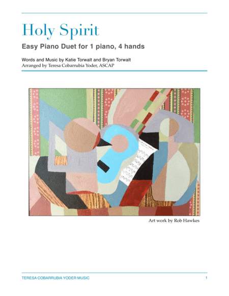 Free Sheet Music Holy Spirit Easy Piano Duet For One Piano And Four Hands