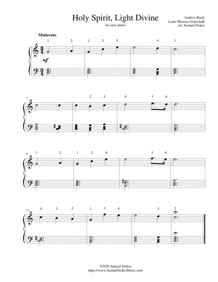 Holy Spirit Light Divine For Easy Piano Sheet Music