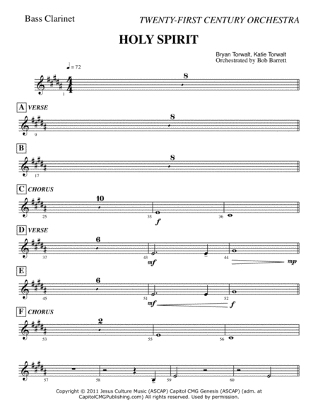 Free Sheet Music Holy Spirit Orchestration