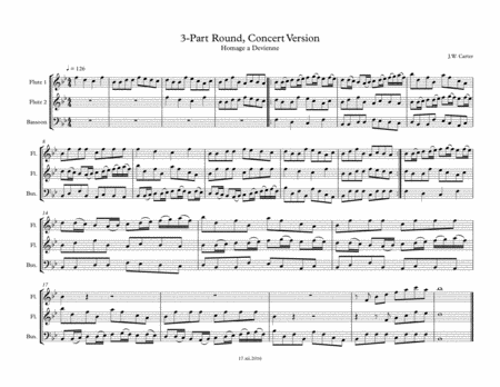 Free Sheet Music Homage A Devienne Suite In 3 Pieces An Encore 2 Flutes Bassoon Iv 3 Part Round Homage A Devienne