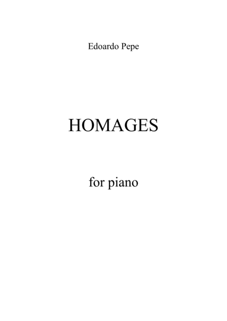 Free Sheet Music Homages For Solo Piano