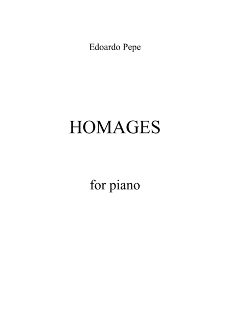 Homages For Solo Piano Sheet Music