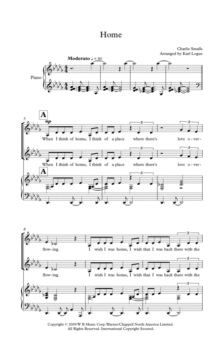 Free Sheet Music Home Satb