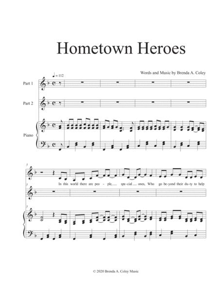 Free Sheet Music Hometown Heroes 2 Part