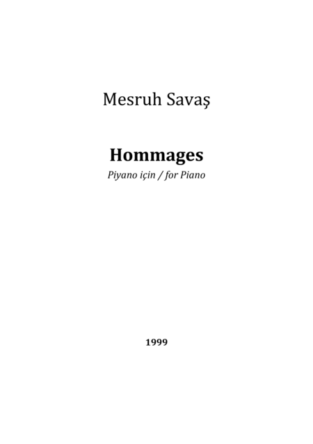 Free Sheet Music Hommages For Piano Solo