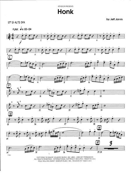 Free Sheet Music Honk 2nd Eb Alto Saxophone