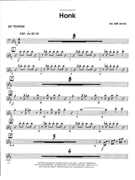 Free Sheet Music Honk 3rd Trombone