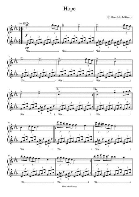 Free Sheet Music Hope By H J Rivertz