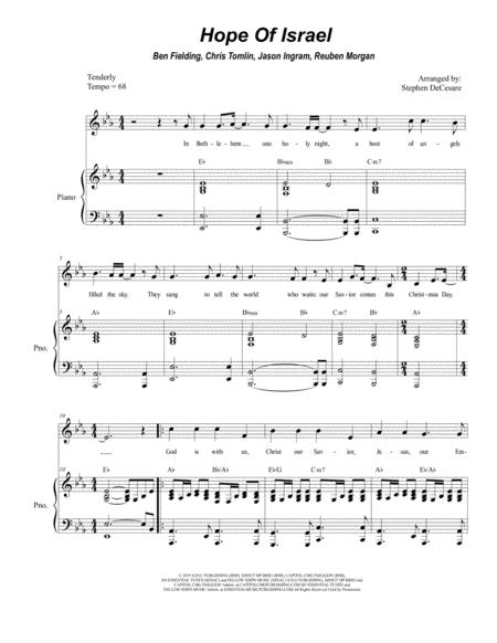 Free Sheet Music Hope Of Israel For Vocal Solo