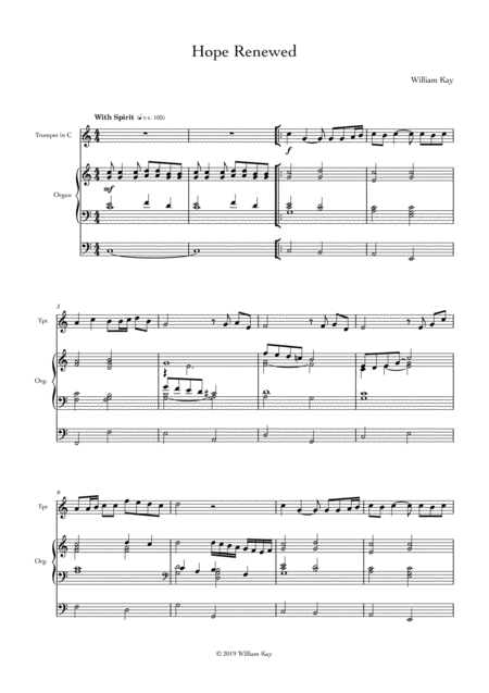 Hope Renewed Version For Trumpet And Organ Sheet Music