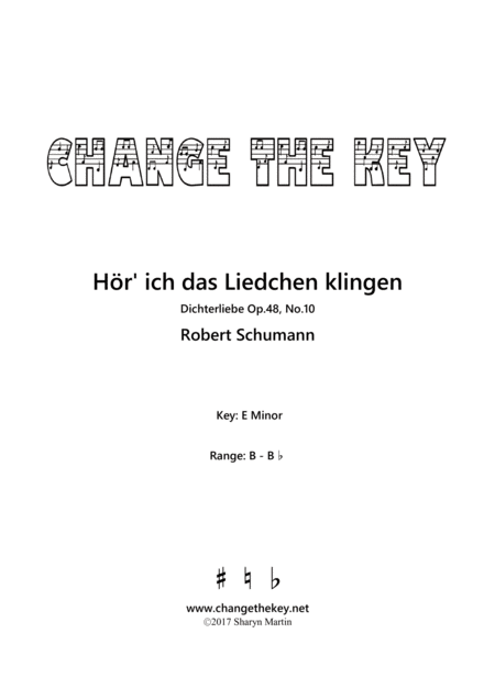 Hor Ich Das Liedchen Klingen E Minor Sheet Music