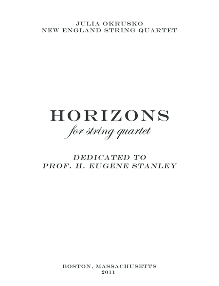 Free Sheet Music Horizons For String Quartet