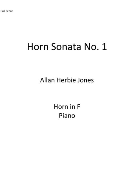 Horn Sonata No 1 Sheet Music