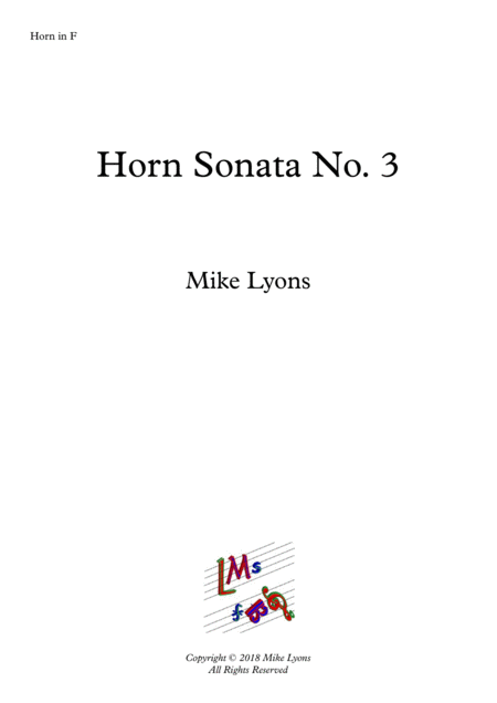 Horn Sonata No 3 1st Movement Dance Maestoso Allegro Sheet Music