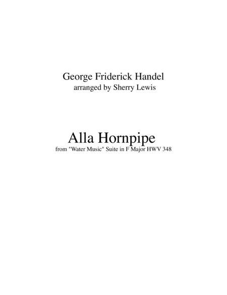 Free Sheet Music Hornpipe From Water Music String Trio For String Trio