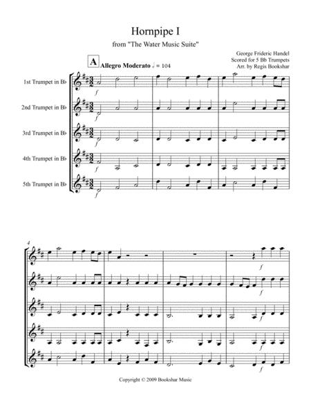 Free Sheet Music Hornpipe I From Water Music