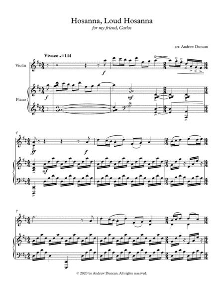 Hosanna Loud Hosanna Ellacombe Piano And Violin Sheet Music