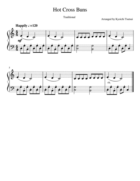 Free Sheet Music Hot Cross Buns