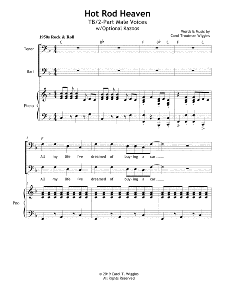 Hot Rod Heaven Tb 2 Part Sheet Music